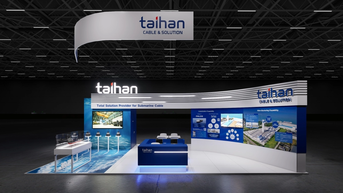 스페인 마드리드에서 21일부터 23일까지 열리는 ‘윈드 유럽 2026’에서 대한전선이 선보이는 전시 부스. 대한전선 제공