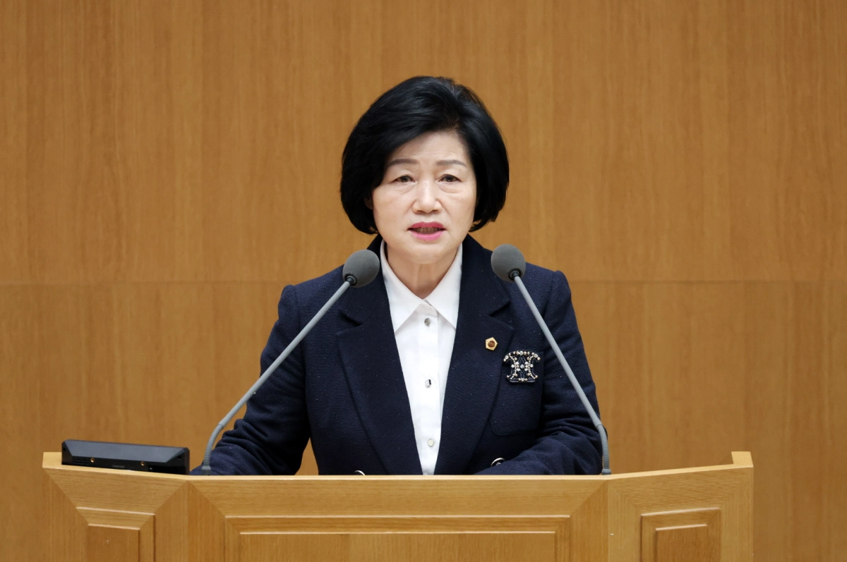 김동희 의원이 21일 열린 제389회 경기도의회 임시회 제1차 본회의에서 5분 자유발언을 하고 있다.(사진=경기도의회)