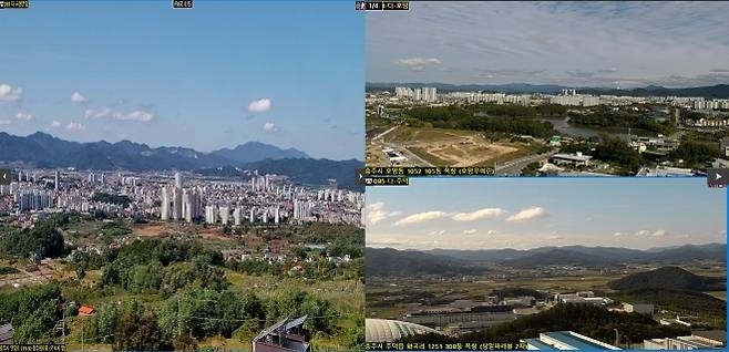 충주시가 지난해 고층건물에 설치한  재난감시 CCTV 영상. 충주시 제공.
