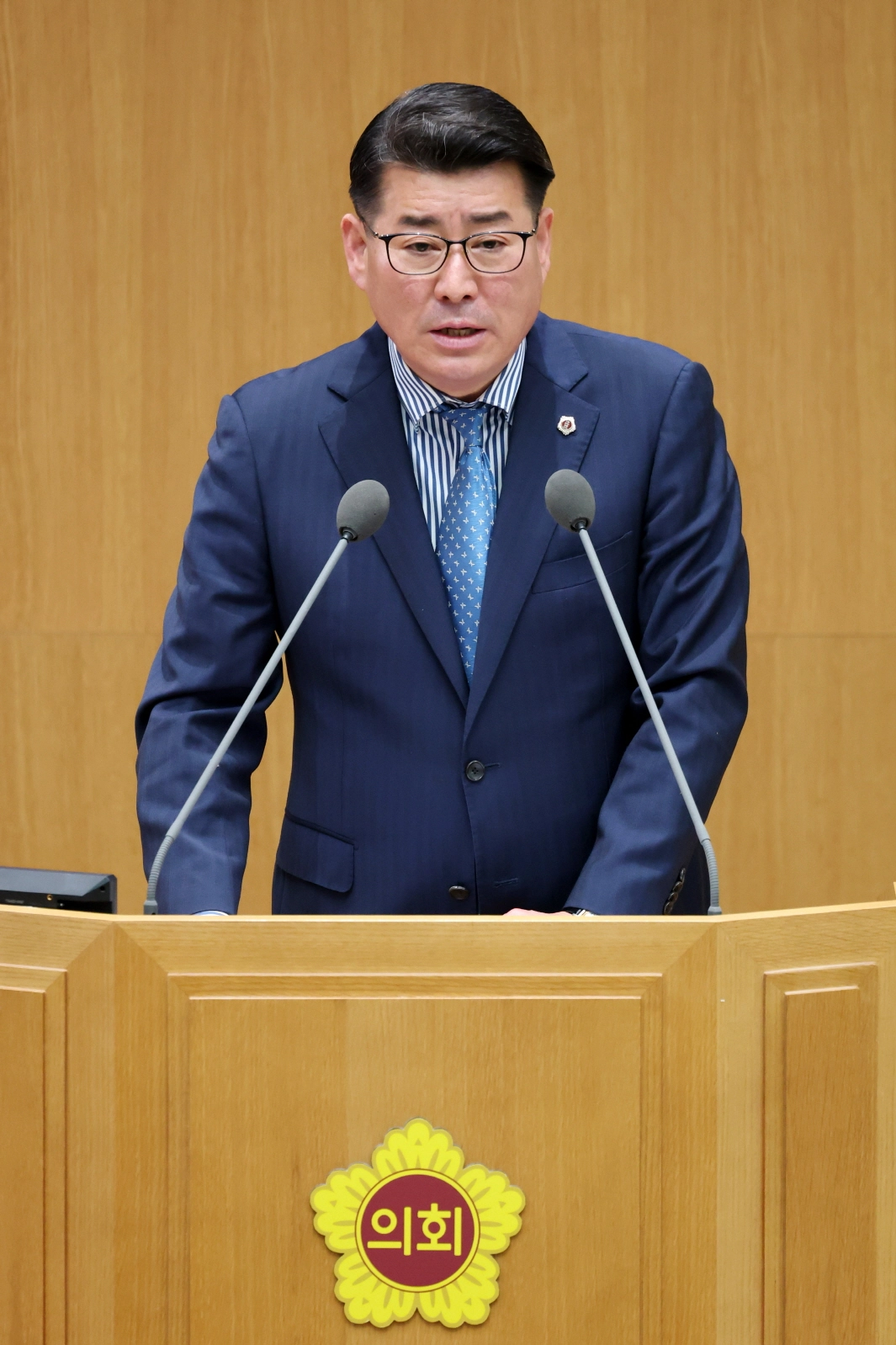 유종상 의원이 21일 열린 제389회 임시회 제1차 본회의에서 5분자유발언을 하고 있다.(사진=경기도의회)