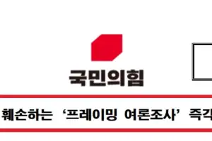 “여론조사가 민주주의 훼손”…국힘 충남도당, ‘프레이밍’ 심각
