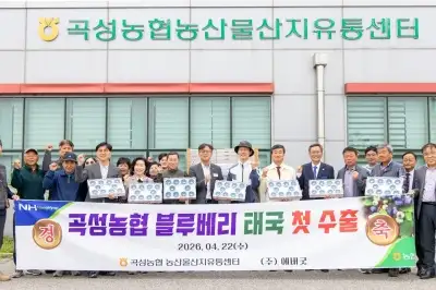 곡성군, 블루베리 태국 첫 수출 ‘상차식’ 개최