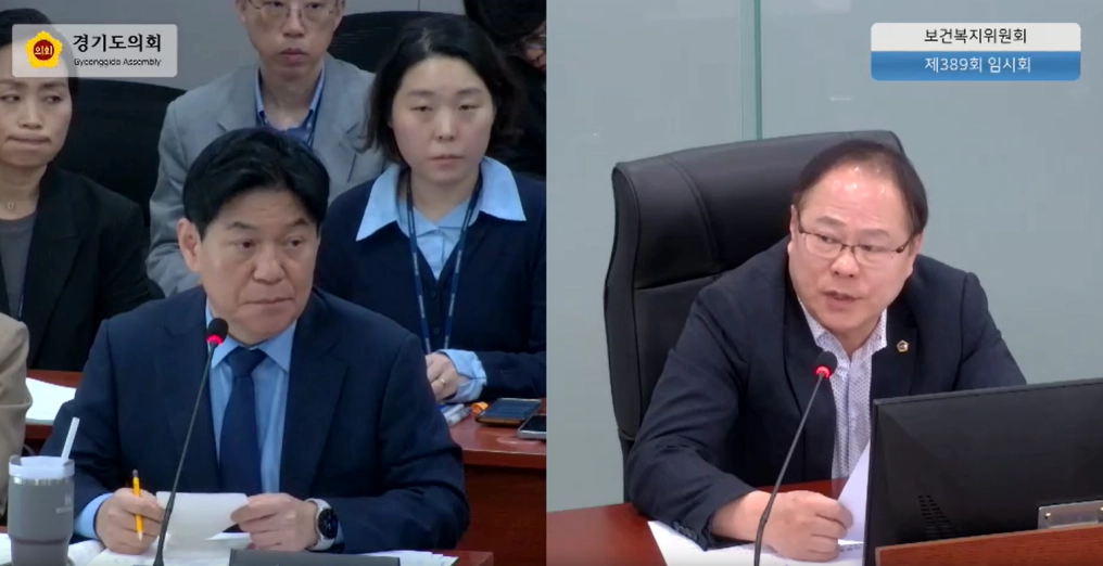 박재용 의원이 23일 열린 2026년도 제1회 추가경정예산안 중 보건건강국 소관 예산안을 심사하며 질의하고 있다.(사진=경기도의회)
