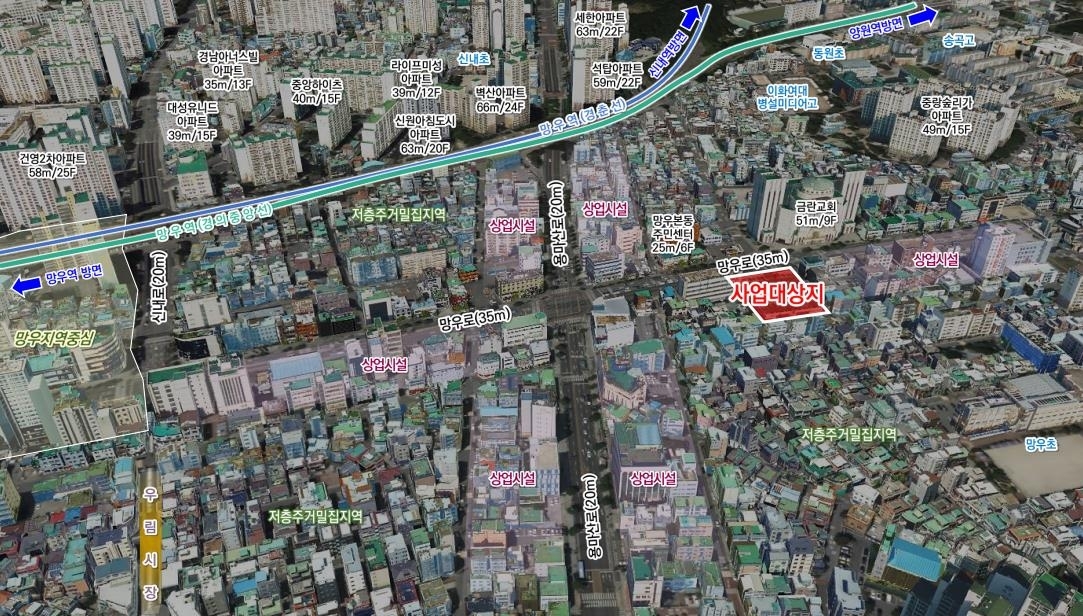 중랑구 망우동 360-1번지 일대 특별계획구역 위치도. 서울시 제공