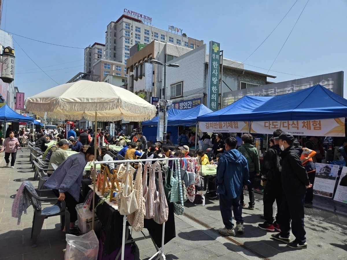 ‘골목형상점가’로 지정된 평택 안정리 상가 밀집지역(평택시 제공)