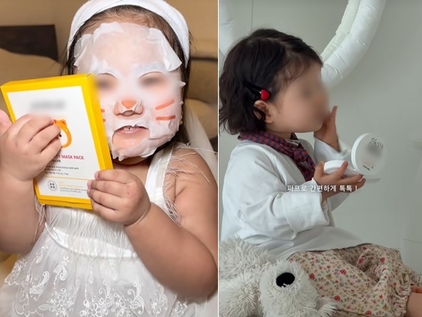 소셜미디어(SNS) 등 온라인에서 어린이 인플루언서를 활용한 화장품 마케팅 시장이 과열되며 논란이 확산하고 있다. 틱톡 캡처