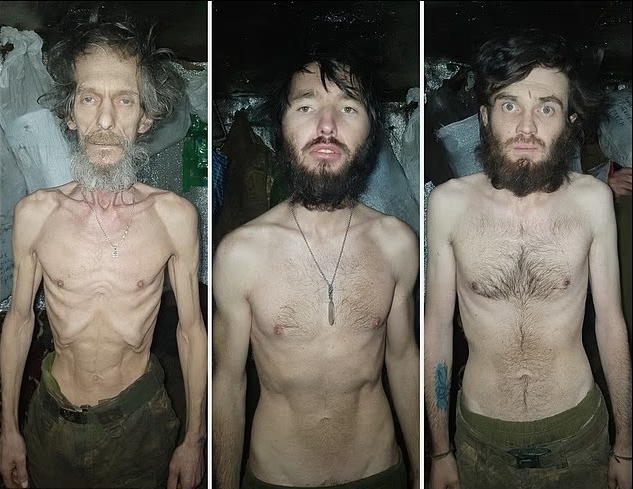 24일(현지시간) 영국 일간 가디언에 따르면 우크라이나 병사의 아내 아나스타시야 실추크는 최근 소셜미디어(SNS) 스레드에 극도로 야윈 병사 4명의 사진을 올렸다. 사진 속 병사들은 얼굴이 창백하고 갈비뼈가 드러날 정도로 마른 모습이었다. 2026.4.24 스레드