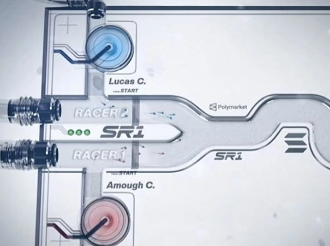 정자용 경주 트랙. 실제 대회에서는 직선 트랙이 사용된다. 인스타그램 캡처