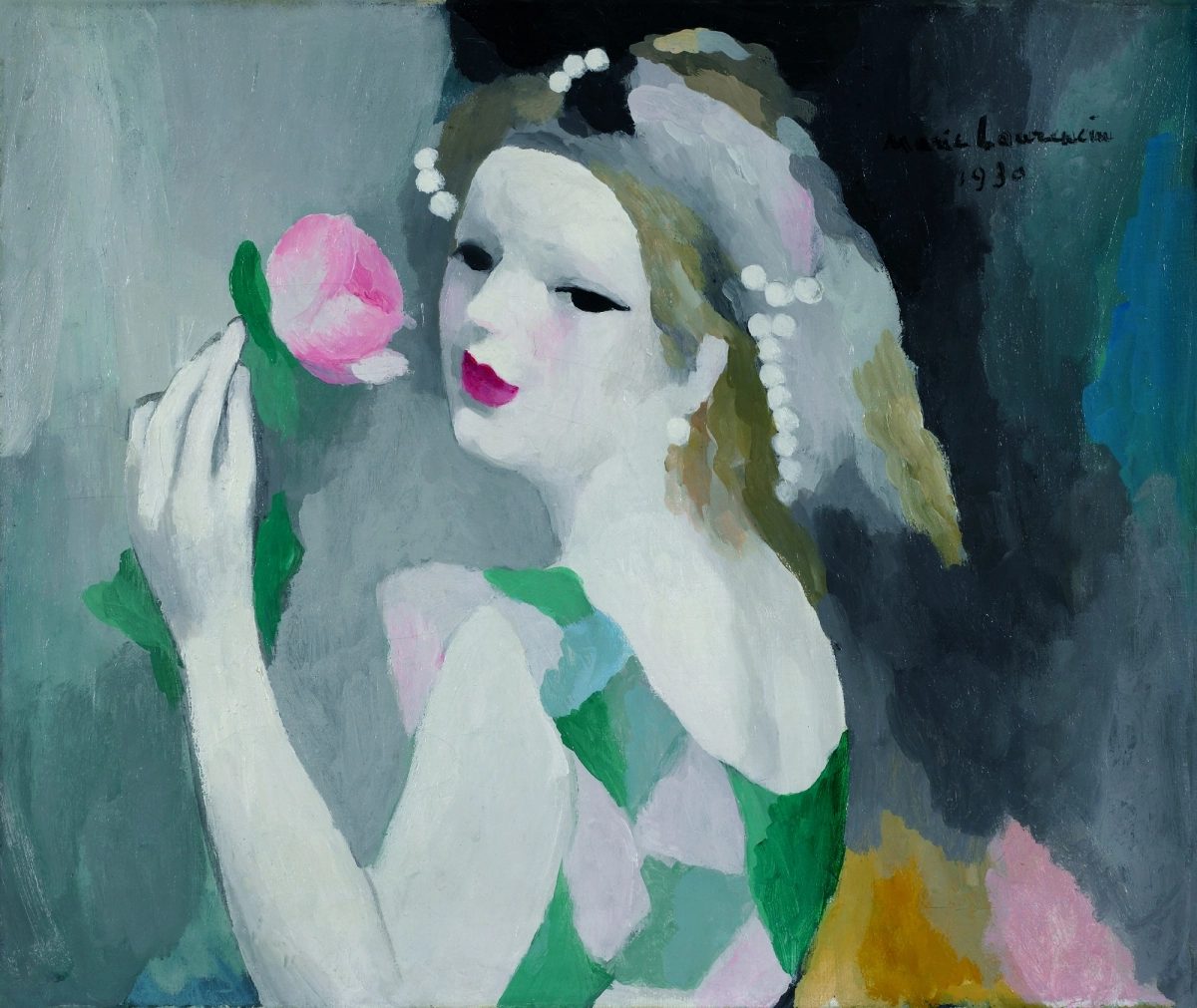 장미와 여인,1930년, 캔버스에 유채, 46.2x55㎝. 사진: 마이아트뮤지엄 제공.