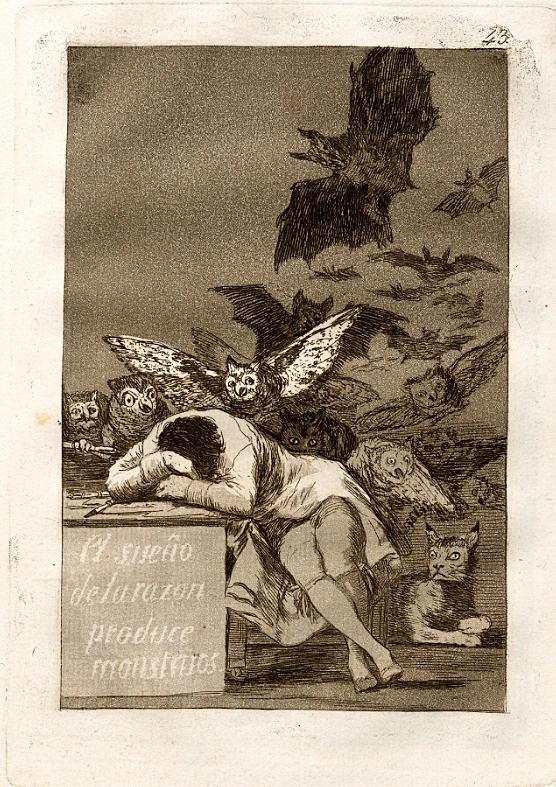 이성이 잠든 동안 괴물이 태어난다(The dream of reason produces monsters).  1881~1886.  사진: The Rivolo Collection·UNC 젝공.