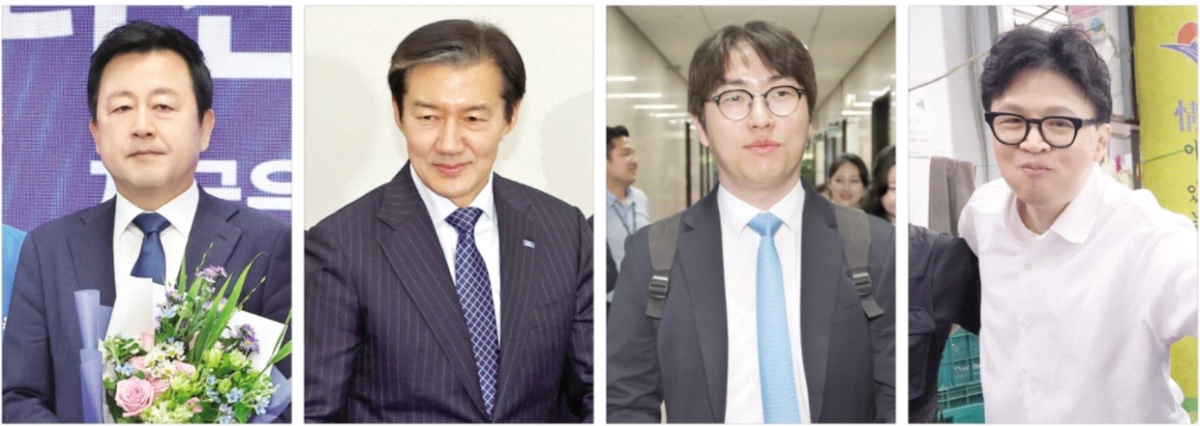 한 달 앞으로 다가온 6·3 재보궐 선거에서 경기 평택을과 부산 북구갑이 핫플레이스로 주목받고 있다. 왼쪽부터 평택을 김용남 더불어민주당 후보와 조국 조국혁신당 후보, 부산 북구갑 하정우 민주당 후보와 한동훈 무소속 후보. 연합뉴스
