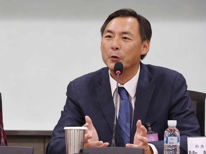 모스 탄 미국 리버티대 교수가 지난해 3월 6일 서울 여의도 국회 의원회관에서 열린 ‘대한민국 자유민주주의·법치주의 위기와 한미 자유동맹의 길’ 세미나에서 발언하고 있다. 연합뉴스