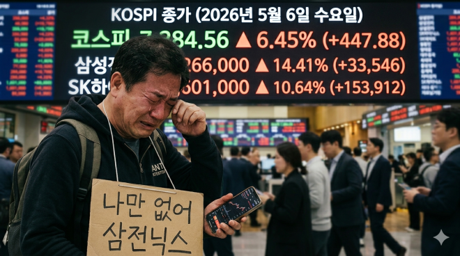 “삼전닉스 나만 없어” “내가 팔고 30% 올랐다” ‘꿈의 7천피’에 우는 개미들