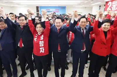 ‘독자 선대위’ 엄포 경기도, 장동혁과 ‘양향자 필승결의’
