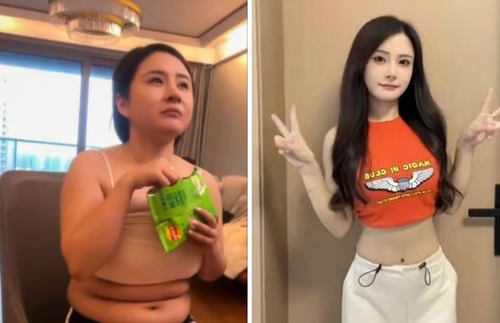 친구의 “살 빼면 양미 닮을 것” 한마디에 4개월간 21.5kg 감량에 성공한 중국 여성의 다이어트 전후 모습. 더우인