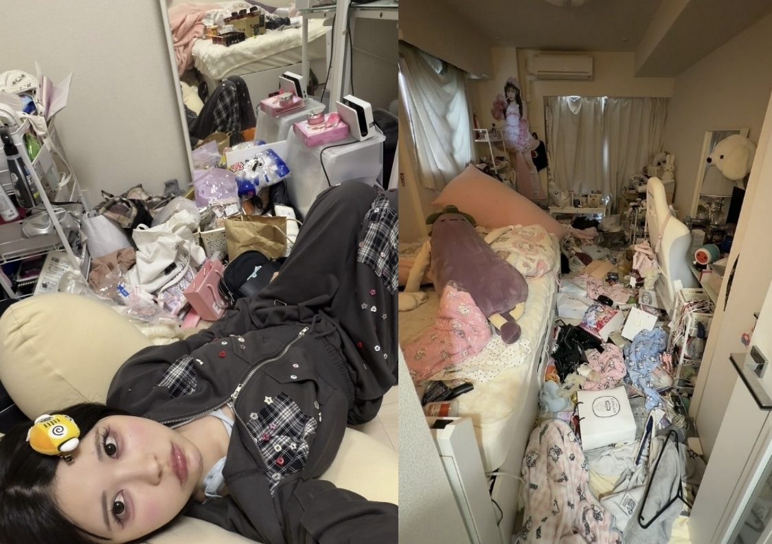 일본 걸그룹 ‘잼스 컬렉션(JamsCollection)’의 멤버 오코노기 루카가 정돈되지 않은 집을 공개해 팬들에게 충격을 안겼다. 오코노기 루카 엑스 캡처