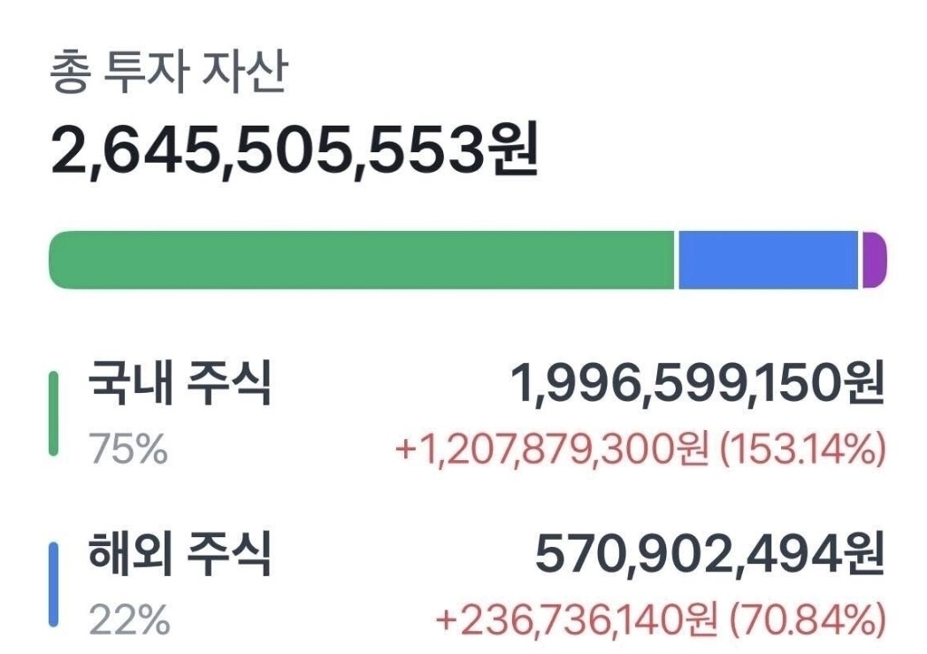 자신을 ‘92년생 흙수저 여성’이라고 소개한 A씨가 공개한 주식 계좌. 2024년 삼성전자가 5만원대로 내려갔을 때 집중 매수한 뒤 단 한 주도 팔지 않았다고 A씨는 설명했다. 자료 : 블라인드