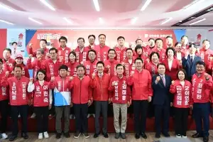 김태흠 “사즉생 마음으로 독재 길 막겠다”…충남 후보들 필승 결의