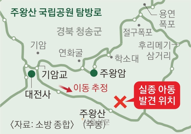 주왕산서 끝내 못 돌아온 11세 야구팬