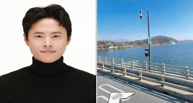 운정호수지구대 김지수 경위·투신 시도 여성 발견 장소. 파주경찰서 제공