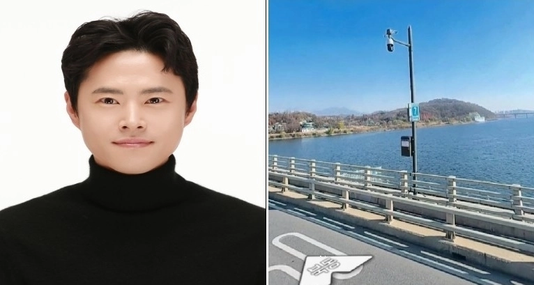 운정호수지구대 김지수 경위·투신 시도 여성 발견 장소. 파주경찰서 제공