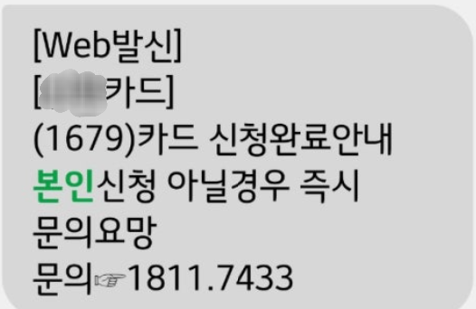 문자발송업체가 금융기관을 사칭해 보낸 문자메시지. 서울경찰청 제공