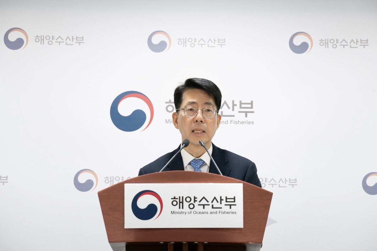 황종우 해양수산부 장관이 14일 부산 동구 해수부 청사에서 열린 간담회에서 중동 사태 등 현안을 설명하고 있다. 해양수산부 제공