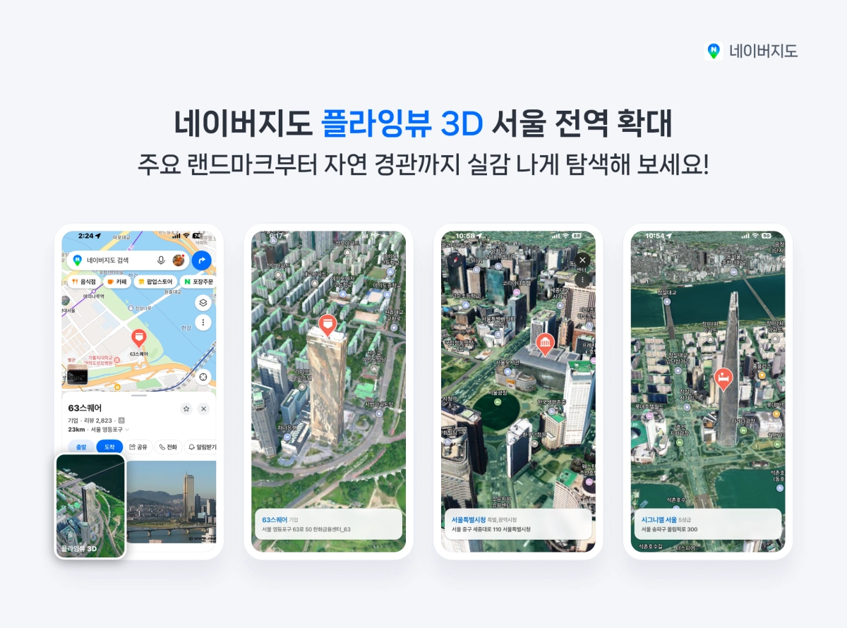 네이버지도 플라잉뷰 3D. 네이버 제공