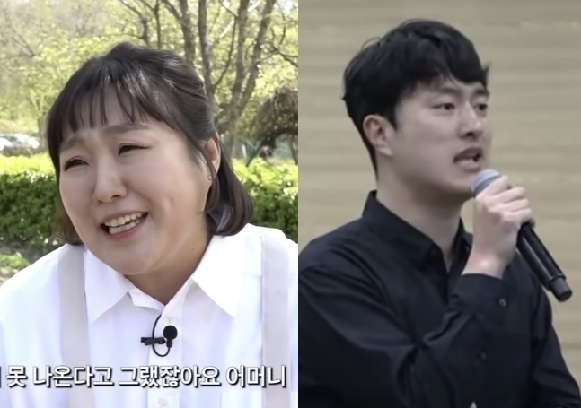 코미디언 이수지가 학부모들의 악성 민원으로 고충을 겪는 유치원 교사를 연기한 모습(왼쪽). 강석조 초등교사노조 위원장은 “소수의 학부모가 1년 내내 악성 민원을 한다”며 교사들을 보호해 줄 시스템을 촉구했다. 자료 : 유튜브 ‘핫이슈지’·초등교사노동조합