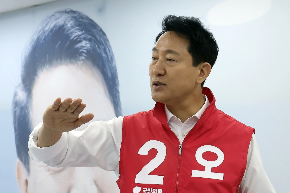 공약 설명하는 오세훈 후보