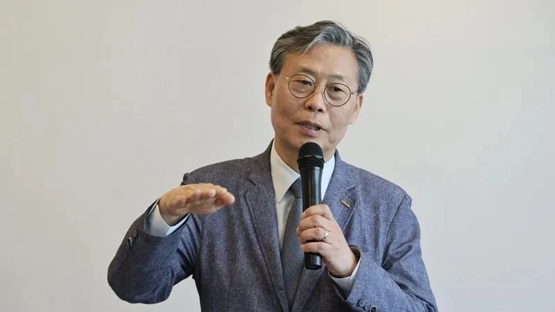 김태승 한국철도공사(코레일) 사장이 지난 14일 광주 광산구의 한 식당에서 열린 취임 후 첫 기자간담회에서 발언하고 있다. 코레일 제공