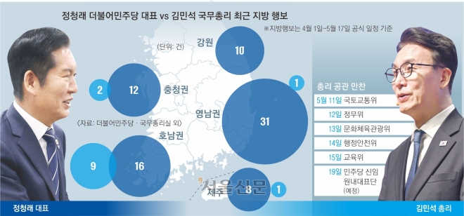 與 전대 석 달 앞으로… ‘팔도 순회’ 정청래 vs ‘호남 올인’ 김민석