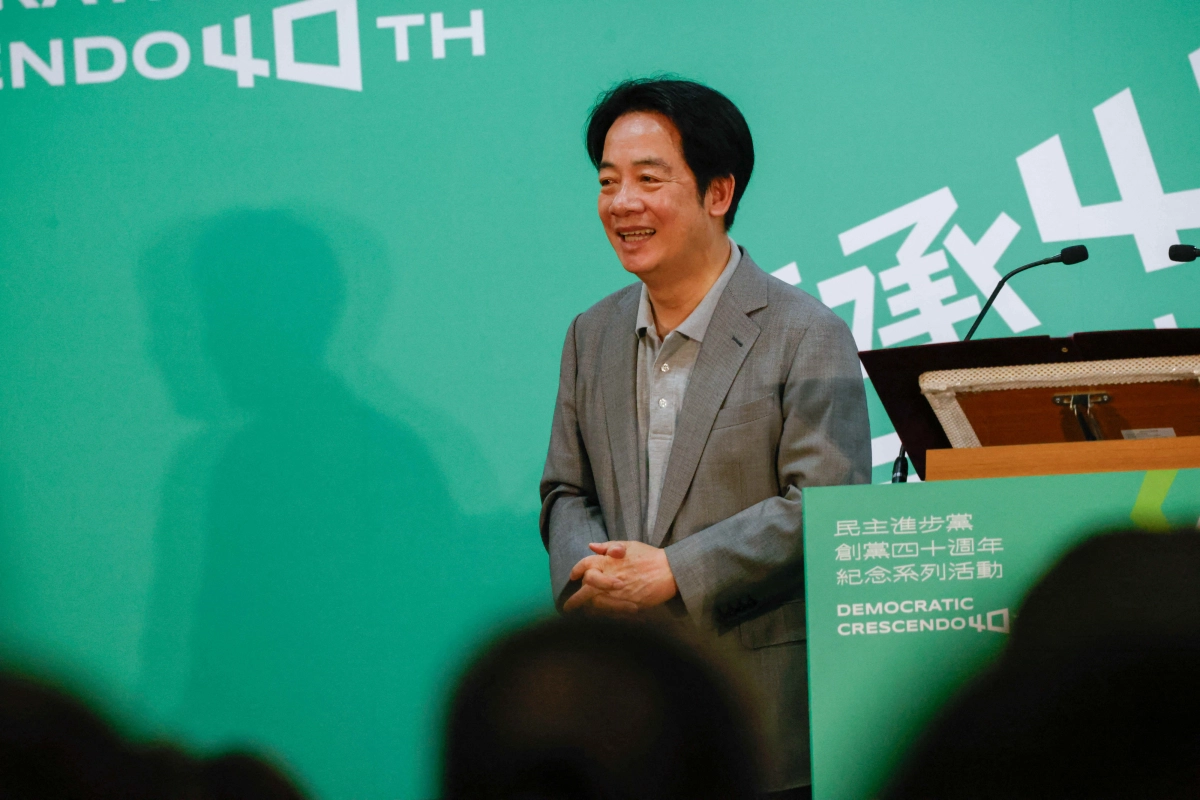 라이칭더 대만 총통이 17일 민주진보당 창당 40주년 기념 행사에 참석하고 있다. 타이베이 로이터 연합뉴스