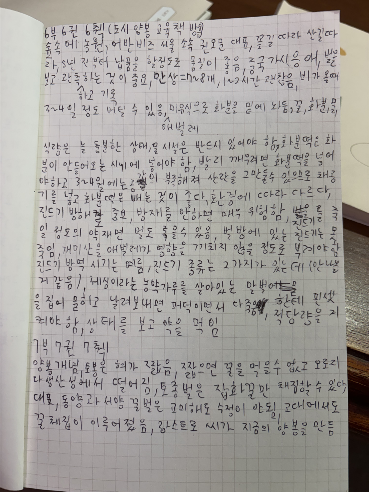 비컴프렌즈의 발달장애인 직원이 빼곡히 기록한 양봉 일지에 ‘토종벌과 서양벌은 교미해도 수정이 안 된다’, ‘여름엔 진드기를 방제해야 한다’는 내용이 적혀 있다. 비컴프렌즈 제공