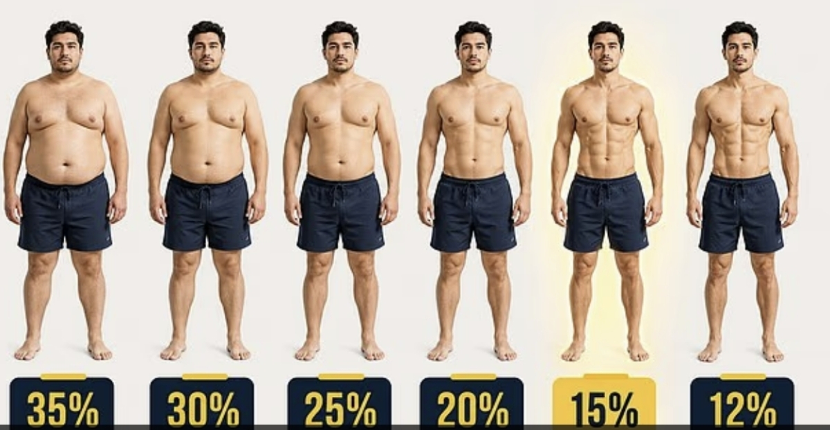 남성의 가장 매력적인 체지방률로 15%가 1위로 꼽혔다. 데일리메일 캡처