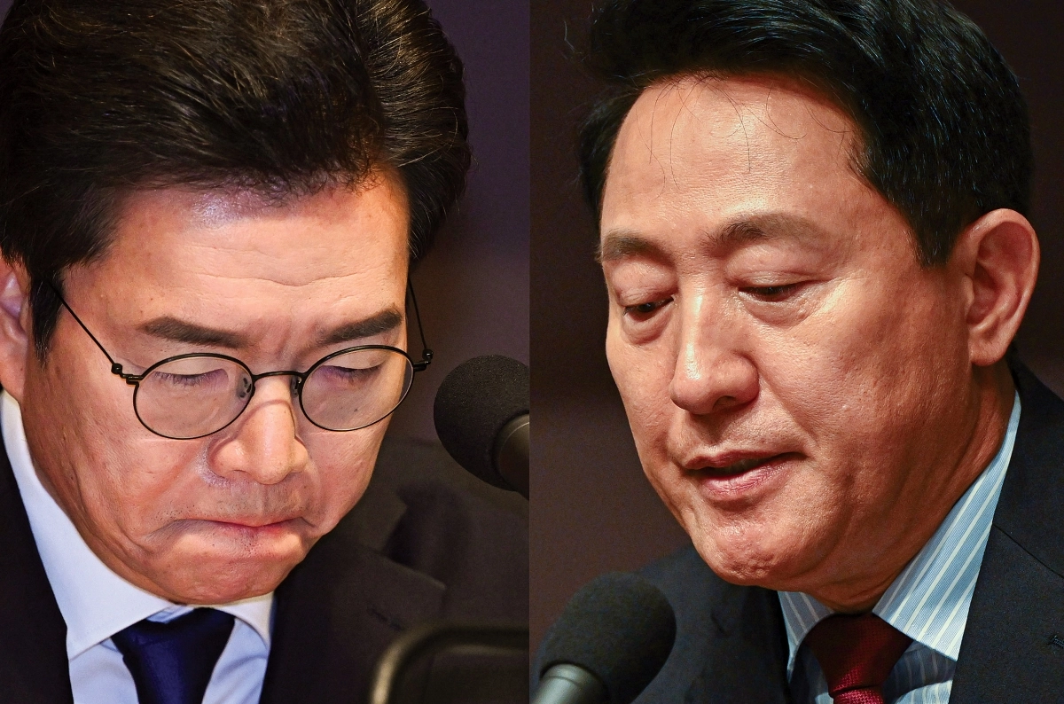 정원오(왼쪽 사진) 더불어민주당 서울시장 후보와 오세훈 국민의힘 서울시장 후보가 20일 서울 중구 한국프레스센터에서 열린 서울시장 후보 초청 관훈토론회에 각각 참석해 있다. 2026.5.20 이지훈 기자