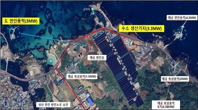 행원 풍력단지 위치도 제주도 제공
