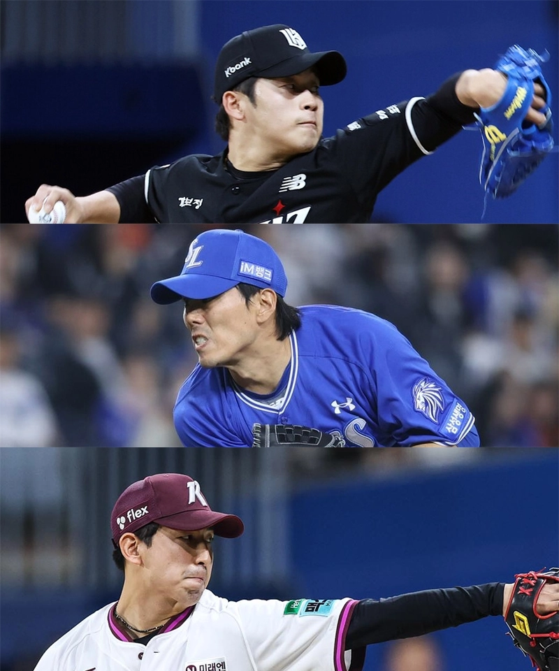 김재윤(삼성 라이온즈), 박영현(kt 위즈), 카나쿠보 유토(키움 히어로즈). 각 구단 제공