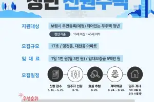 보령시, ‘월 3만원 임대료’…청년 주거 부담 낮추는 충남 지자체들