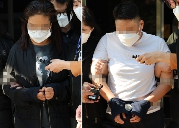 약물을 탄 술로 남편을 살해하려 한 혐의를 받는 태권도장 직원(왼쪽)과 공범 관장. 연합뉴스