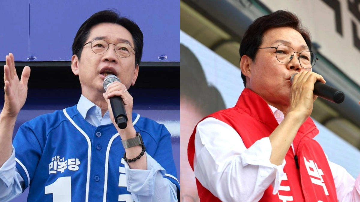 왼쪽부터 김경수 더불어민주당 경남도지사 후보, 국민의힘 박완수 경남도지사 후보. 2026.5.25. 각 후보 캠프 제공