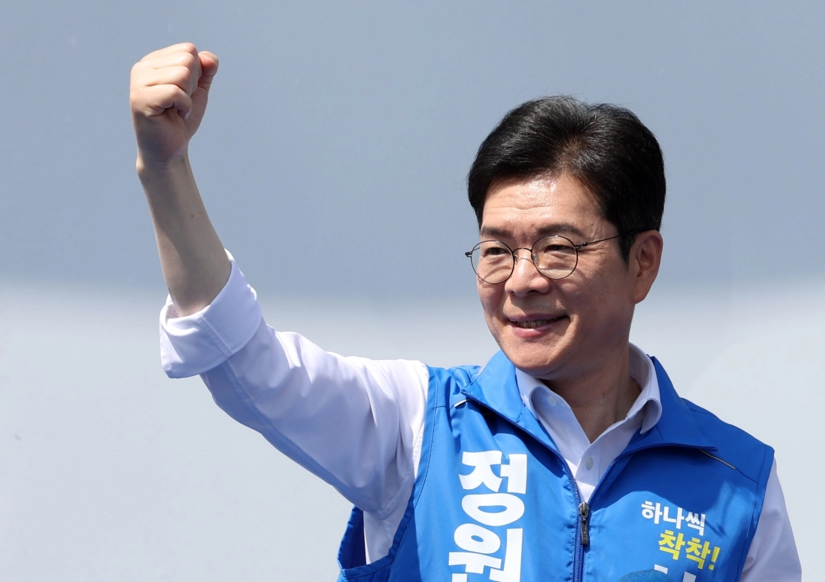 정원오, 마곡나루역 앞 유세