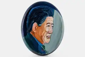부시가 직접 그린 노무현 초상화 첫 공개…봉하마을서 특별전