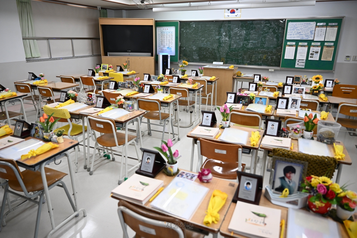 세월호 참사 11주기를 하루 앞둔 15일 경기도 안산시 4.16 민주시민교육원에 위치한 단원고 4.16 기억교실. 2025.4.15 홍윤기 기자