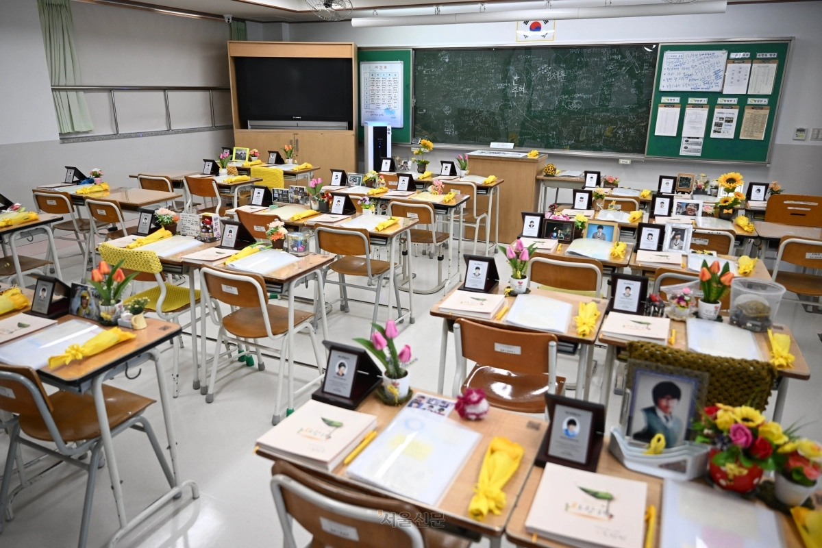세월호 참사 11주기를 하루 앞둔 15일 경기도 안산시 4.16 민주시민교육원에 위치한 단원고 4.16 기억교실. 2025.4.15 홍윤기 기자