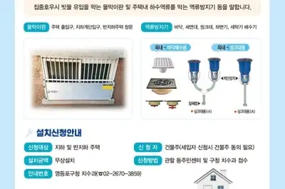 “올여름 장마 미리 대비하세요”…영등포구, 침수방지시설 무상 지원