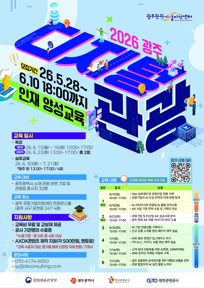 광주관광공사, 지역 관광기업 ‘AI 실무인재’ 양성 시동