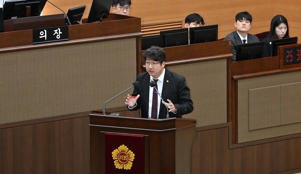 발언 중인 문성호 서울시의원. 내용과는 무관