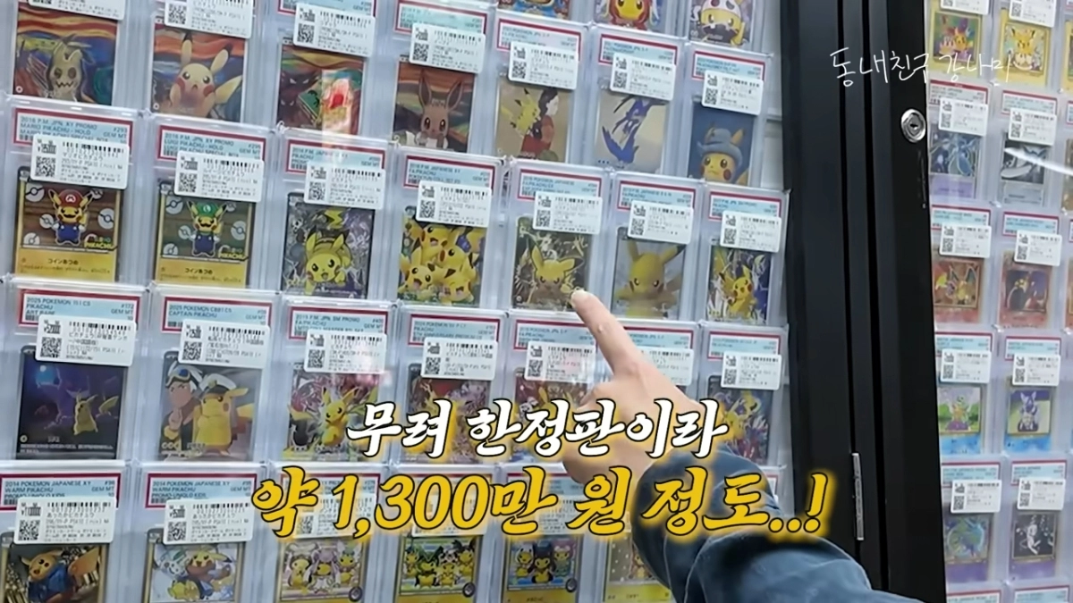 방송인 강남이 1300만원짜리 포켓몬 카드를 구입해 화제다. 유튜브 채널 ‘동네친구 강나미’ 영상 캡처