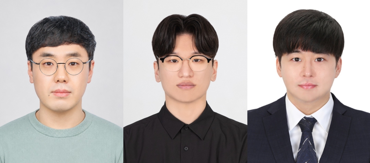 UNIST 인공지능대학원 주경돈(왼쪽) 교수, 류태훈 연구원(가운데), 강창우(오른쪽) 연구원. UNIST 제공